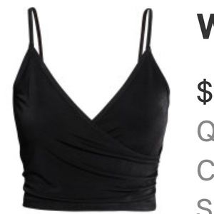 Black Surplice Crop Tank